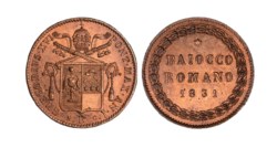GREGORIO XVI  (1831-1846) - Baiocco 1831 anno I (I° tipo), Roma