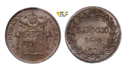 GREGORIO XVI (1831-1846) - Baiocco 1836 anno VI (II° tipo), Roma