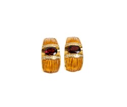 Orecchini in oro giallo 18kt con topazi e diamanti