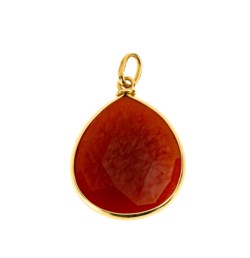 Ciondolo in oro giallo 18kt e corniola