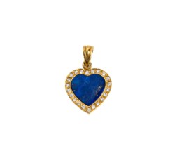 Ciondolo in oro giallo 18kt con lapislazzulo e diamanti