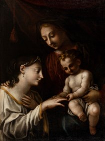 Scuola italiana del XVIII secolo - Matrimonio mistico di Santa Caterina