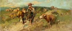 Tito Pellicciotti (1872 - 1950) - Pastorello con gregge