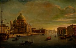 Pittore del secolo XX - Veduta della Chiesa della Salute dal Canal Grande
