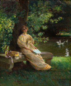 Scuola italiana del secolo XX - Fanciulla in un giardino