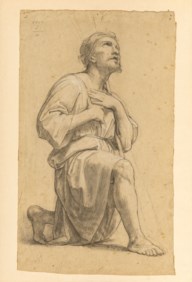 Artista del secolo XIX - Studio di uomo inginocchiato