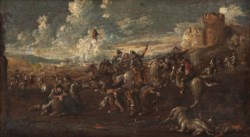 Scuola italiana del secolo XVIII - Battaglia