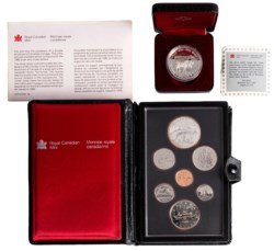 CANADA - Serie 1980 (7 valori) in lotto con dollaro 1985 - in confezioni originali