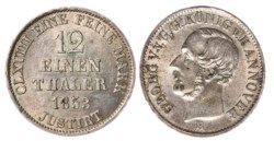 GERMANIA - HANNOVER - GIORGIO V (1851-1866) - 1/12 Thaler 1853 (B)