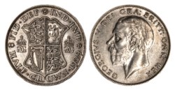 GRAN BRETAGNA - GIORGIO V (1910-1936), 1/2 corona 1929