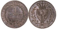 CARLO FELICE (1821-1831) - 1 centesimo 1826, Torino P in ovale