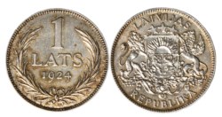 LETTONIA - PRIMA REPUBBLICA (1919-1939) - 1 Lats 1924