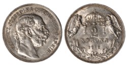 UNGHERIA - FRANCESCO GIUSEPPE (1848-1916), 2 Korona 1912