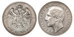 YUGOSLAVIA - ALESSANDRO I (1921-1934) - 10 Dinara 1931