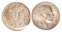 VITTORIO EMANUELE III (1900-1943) - 1 lira 1907, Aquila Sabauda