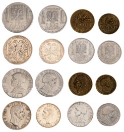 VITTORIO EMANUELE III - ALBANIA (1939-1943) - Lotto 8 monete