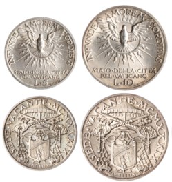 CITTA' DEL VATICANO - SEDE VACANTE (1939) - 10 lire e 5 lire