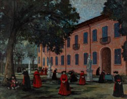 Davanti all'Arcivescovato (preti e cardinali)