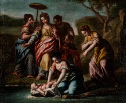 Scuola italiana del secolo XVIII - Mosè salvato delle acque
