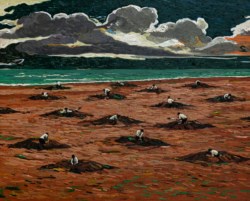 Dull Coloured Sea and people who dig a hole