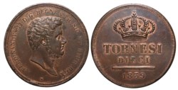 NAPOLI - FERDINANDO II (1830-1859) - 10 tornesi 1839 (II tipo)
