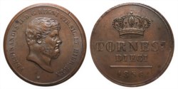 NAPOLI - FERDINANDO II (1830-1859) - 10 tornesi 1856 (IV tipo)