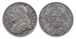 PIO IX (1846-1870) - 2 1/2 lire 1867