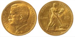 VITTORIO EMANUELE III (1900 - 1943) - 20 lire 1912
