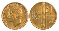 VITTORIO EMANUELE III (1900 - 1943) - 20 lire 1923