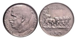 VITTORIO EMANUELE III (1900-1943) - 50 centesimi 1924, liscio
