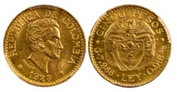 COLOMBIA - 5 peso 1925
