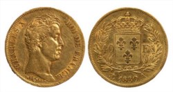FRANCIA - CARLO X (1824-1830) - 40 franchi 1830, Parigi