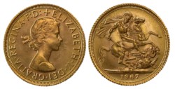 GRAN BRETAGNA - ELISABETTA II (1952-2022) - Sterlina 1967