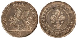 FIRENZE - GOVERNO PROVVISORIO DI TOSCANA (1859-1860) - fiorino 1859