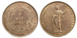 MILANO - GOVERNO PROVVISORIO DI LOMBARDIA (1848) - 5 lire 1848