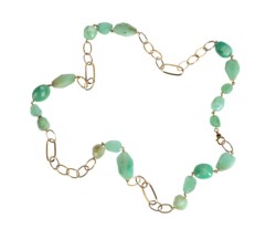 Collana in oro bicolore 18kt e crisoprasio