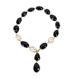 Collana in oro giallo 18kt e onice
