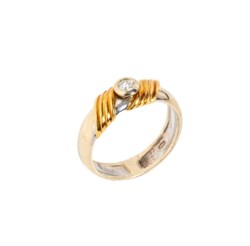 Anello in oro bicolore 18kt