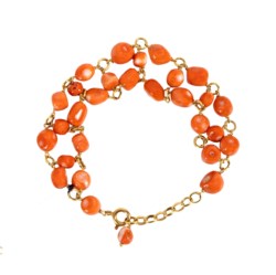 Bracciale in oro giallo 18kt e corallo