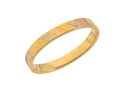Bracciale rigido in oro giallo, rosa e bianco 18kt