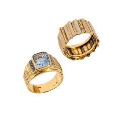 Due anelli a fascia in oro 18kt