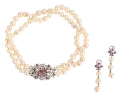 Demi parure in oro bianco 18kt