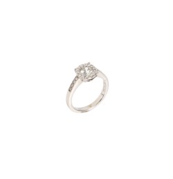 Anello solitario in oro bianco 18kt
