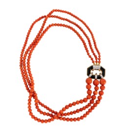 Collana con corallo e oro giallo 18kt