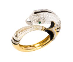 David Webb - Bracciale in oro giallo 18kt e platino