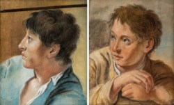 Scuola veneziana del XVIII secolo - Coppia di ritratti di fanciulli