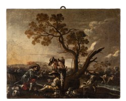 Scuola lombarda del XVIII secolo - Scena campestre