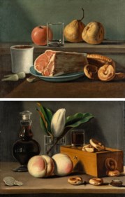 Attr. José Lopez Enguidanos (Valencia, 1760 - Madrid, 1812) - Coppia di nature morte