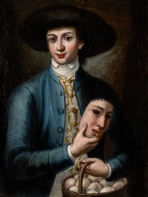 Scuola veneta del XVIII secolo - Ragazzo con canestro di uova