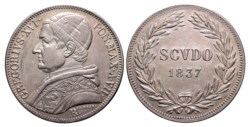 GREGORIO XVI (1831-1846) - Scudo 1837 (II° tipo), Roma